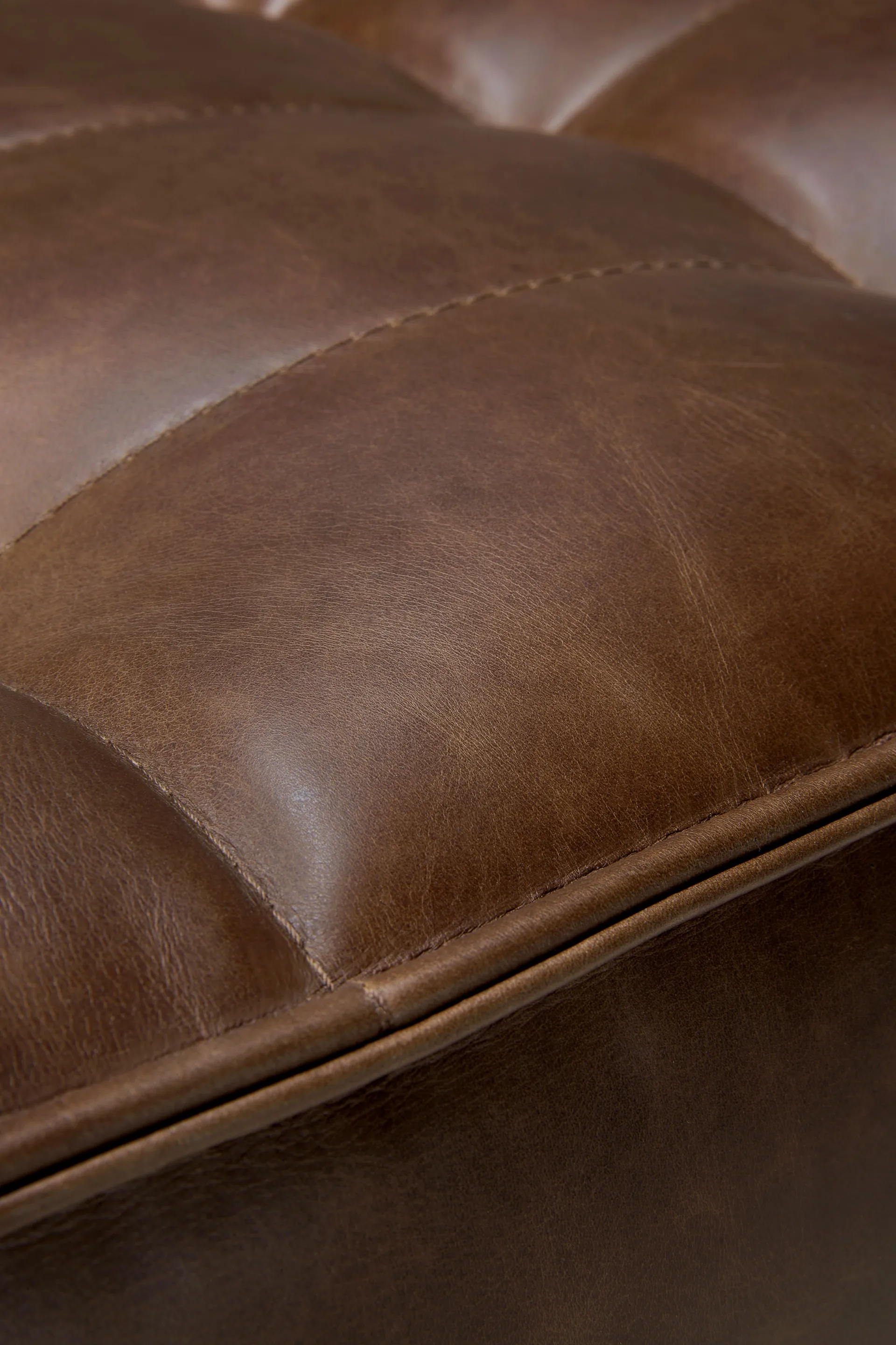 N701 hjørnemodul avrundet 45°, Lær Chestnut Ethnicraft