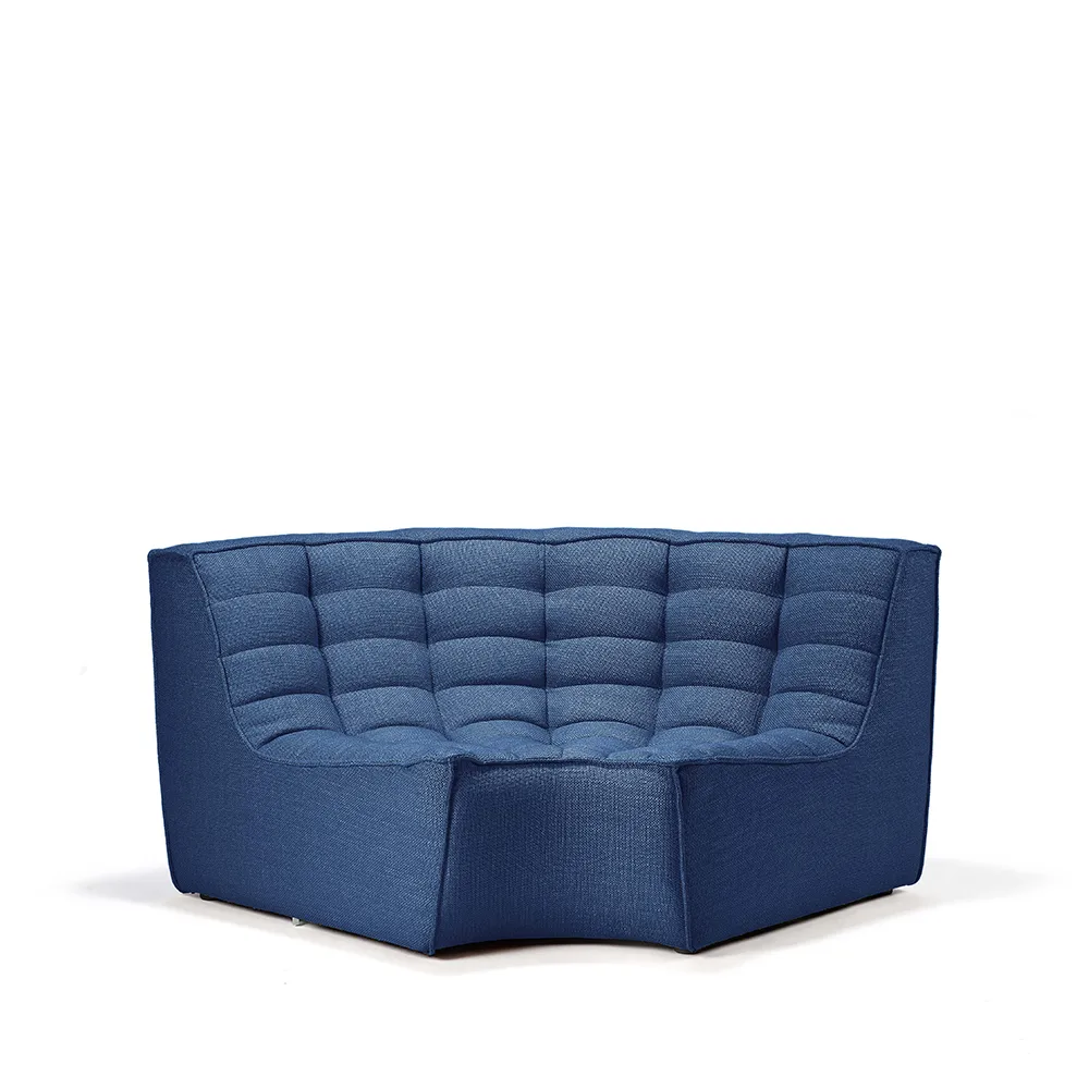 N701 hjørnemodul avrundet 90°, Stoff blue Ethnicraft