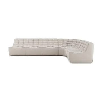 N701 modulhjørnesofa med avrundet hjørne, stoff Beige, 301x171 cm - Ethnicraft