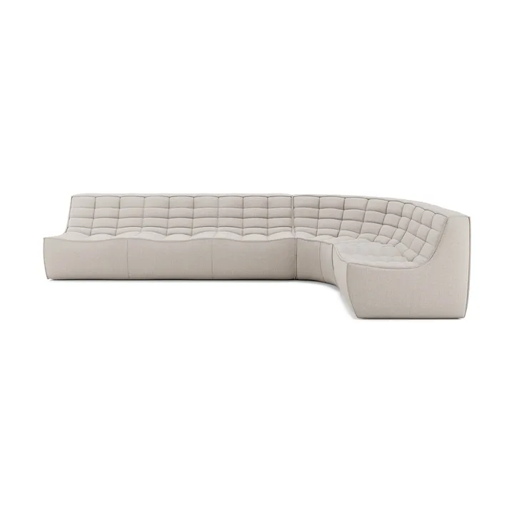 N701 modulhjørnesofa med avrundet hjørne, stoff Beige, 301x171 cm - Ethnicraft