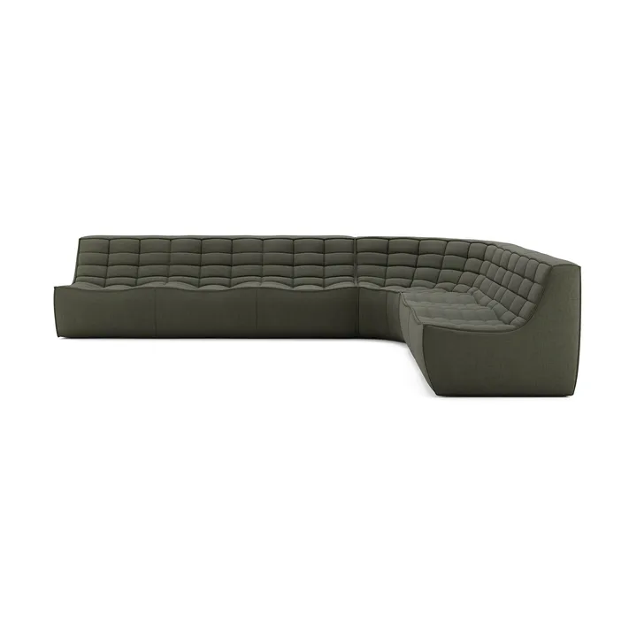 N701 modulhjørnesofa med avrundet hjørne, stoff Moss Eco, 330x260 cm - Ethnicraft