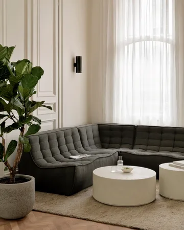 N701 modulhjørnesofa med avrundet hjørne, stoff Moss Eco, 330x260 cm - Ethnicraft