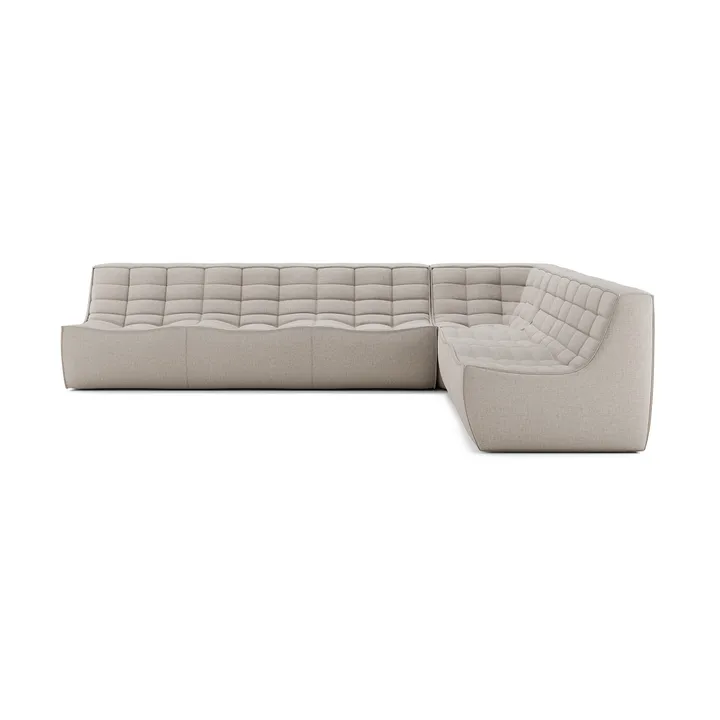 N701 modulhjørnesofa med rett hjørne, stoff Beige, 301x231 cm - Ethnicraft