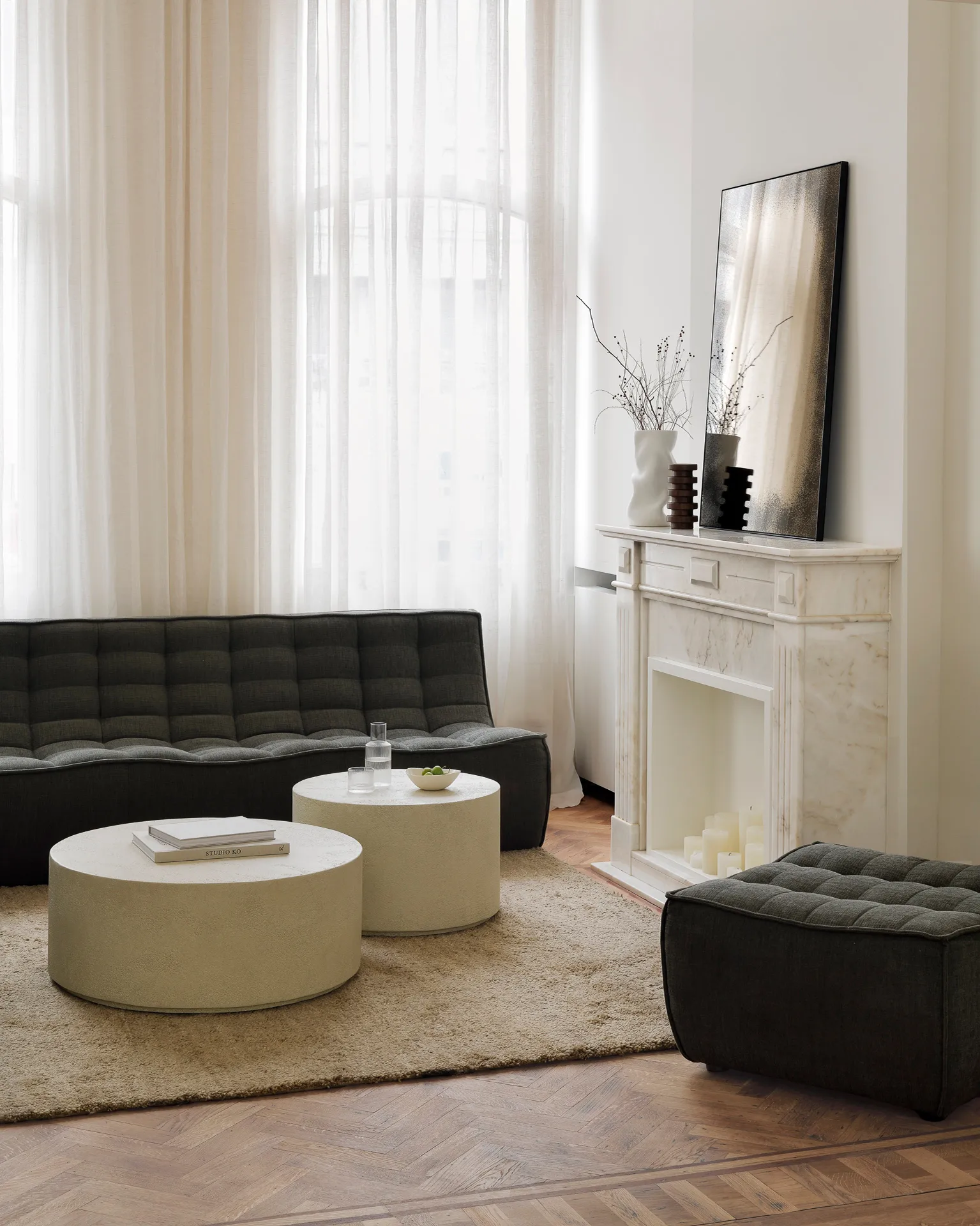 N701 puff 70 x 70 cm, Moss Eco fabric Ethnicraft