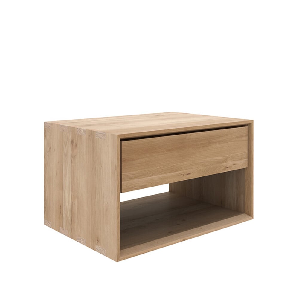 Bilde av Ethnicraft Nordic II nattbord Oak wax oil 1 skuff 57 cm