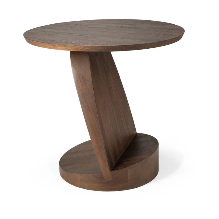 Oblic sidebord Ø52 cm, Brunbeiset teak Ethnicraft