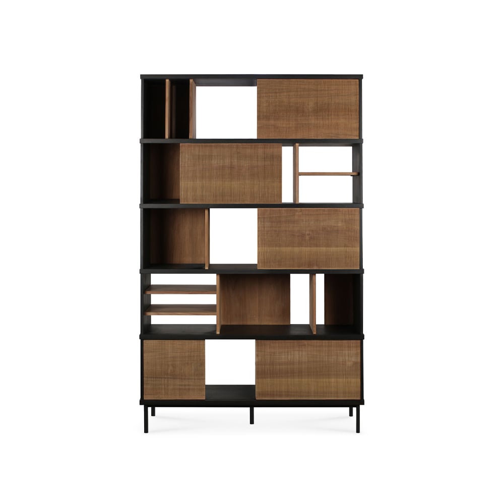 Ethnicraft Oscar Rack hylle Teak, Black 5 drer 120 x 40 cm