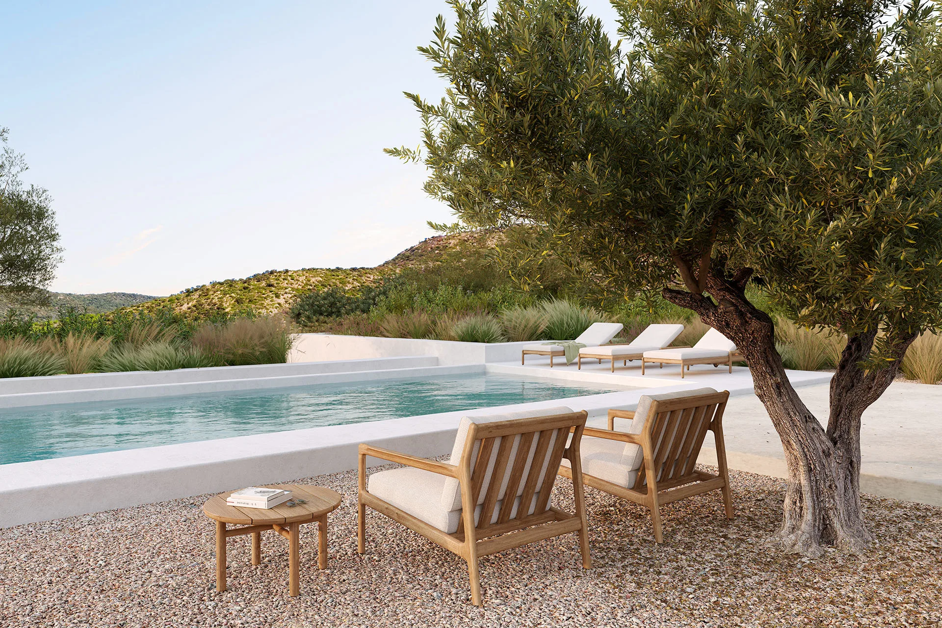 Quatro outdoor salongbord teak, Ø 59 cm Ethnicraft