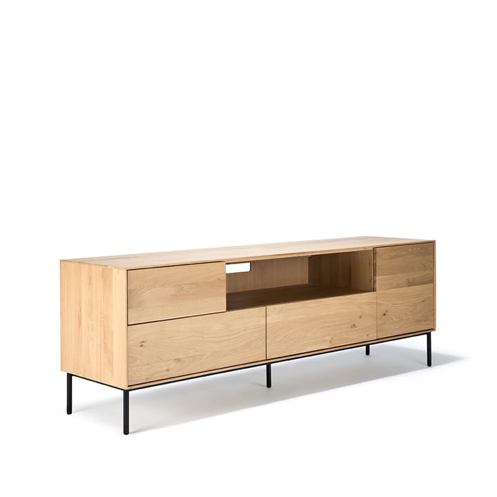 Whitebird mediebenk 180 cm, Oak wax oil-Black metal Ethnicraft
