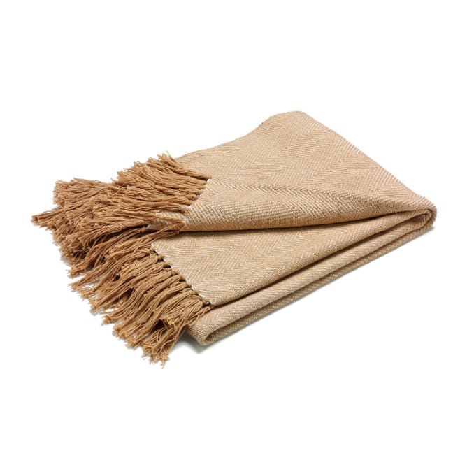 Fishbone pledd - beige - ETOL Design