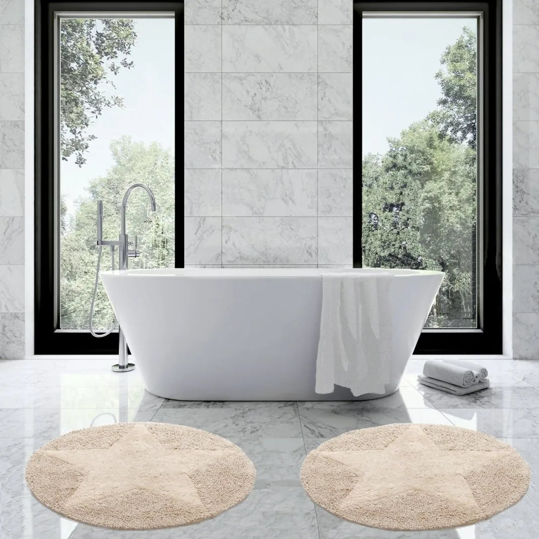 Star rund gulvteppe, natur Etol Design