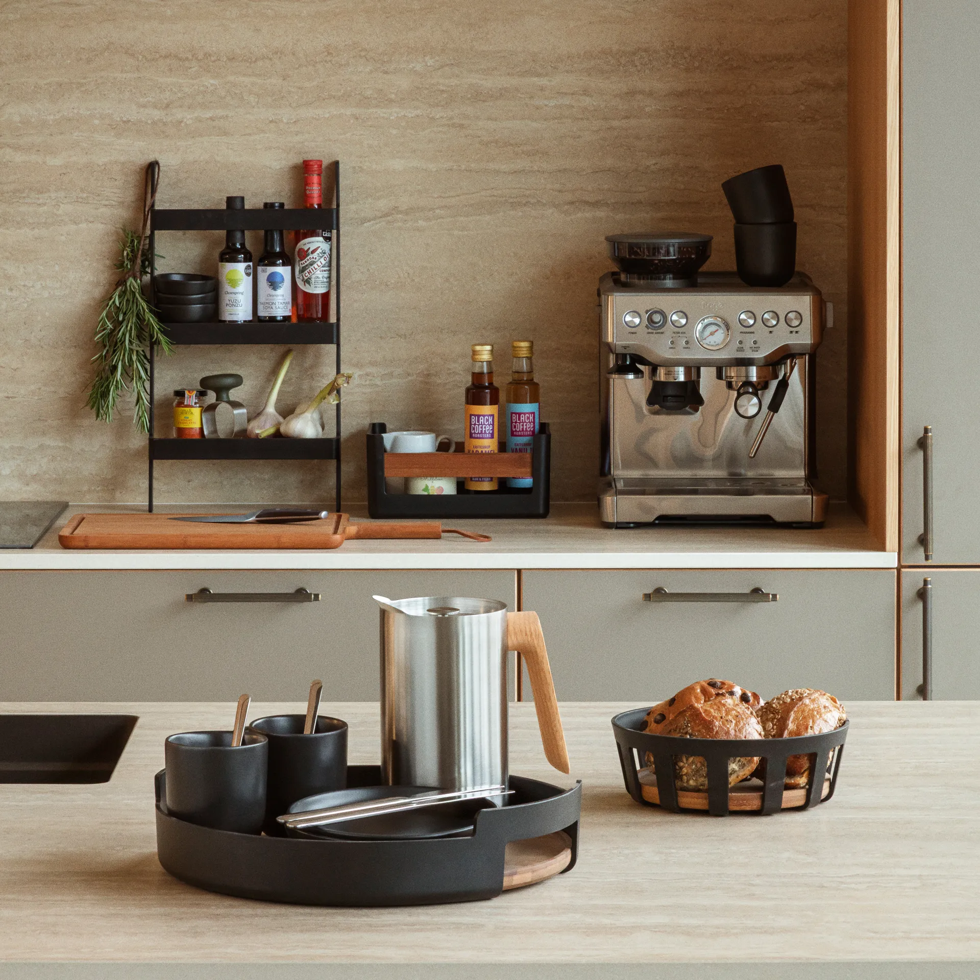 Nordic kitchen brødkurv, Black, large, Ø24,5 cm Eva Solo