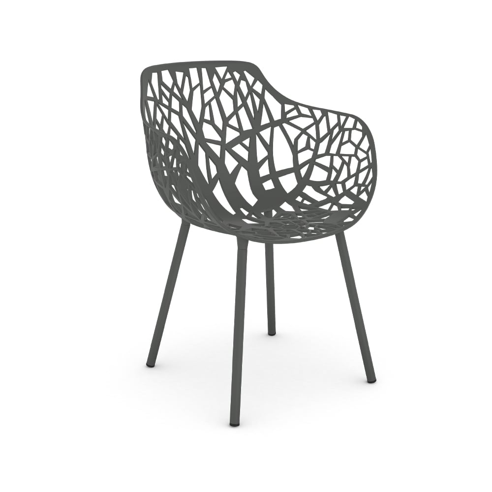Fast Forest karmstol metallic grey