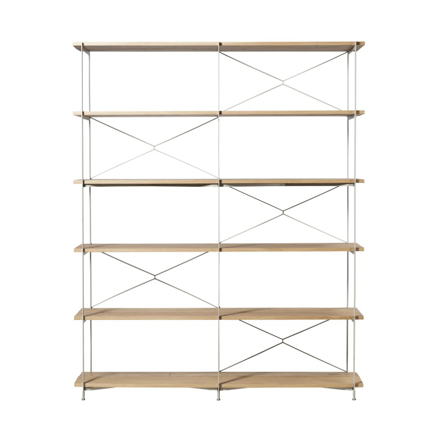 FDB Møbler A91 Nordhavn hyllesystem Oak nature lacquered silk grey TB