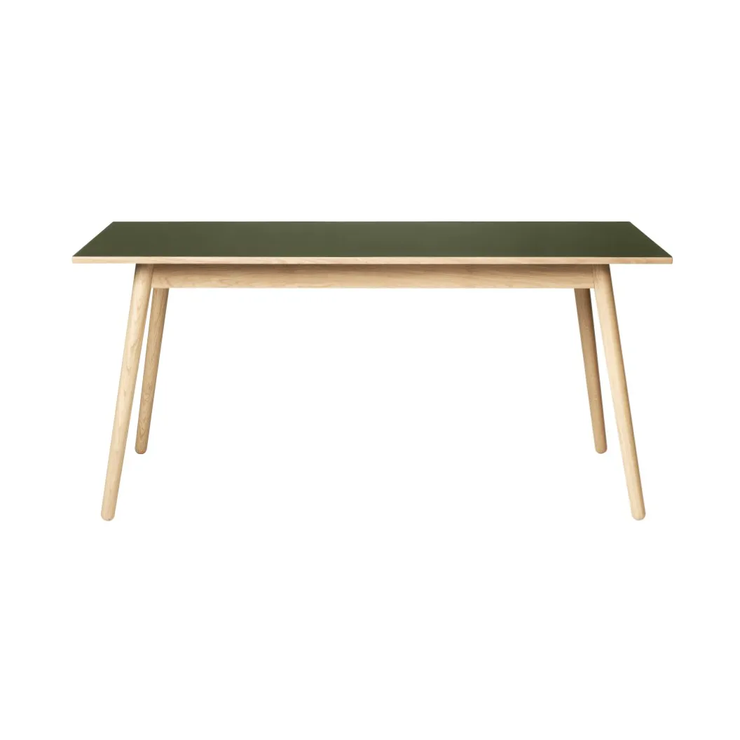 C35B spisebord 82x160 cm, Olive green-oak nature lacquered FDB Møbler