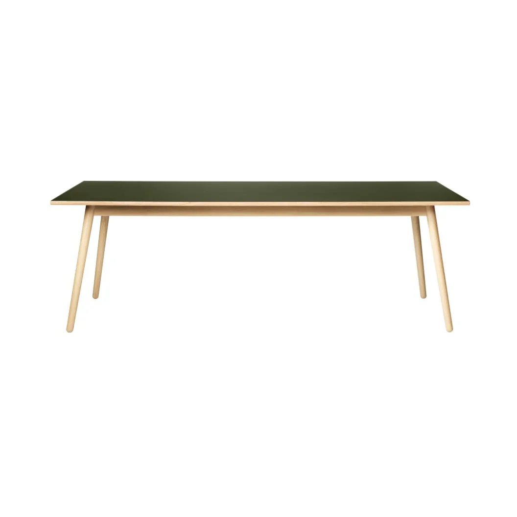 C35C spisebord 95x220 cm, Olive green-oak nature lacquered FDB Møbler