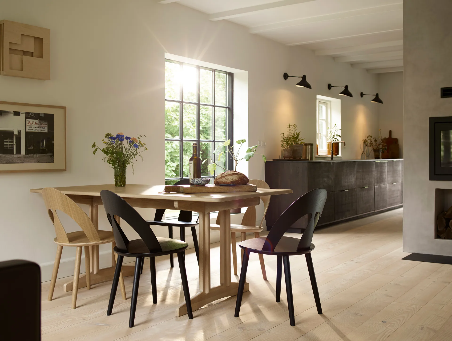 C64 Shaker spisebord 90x180 cm, Oak nature oiled FDB Møbler