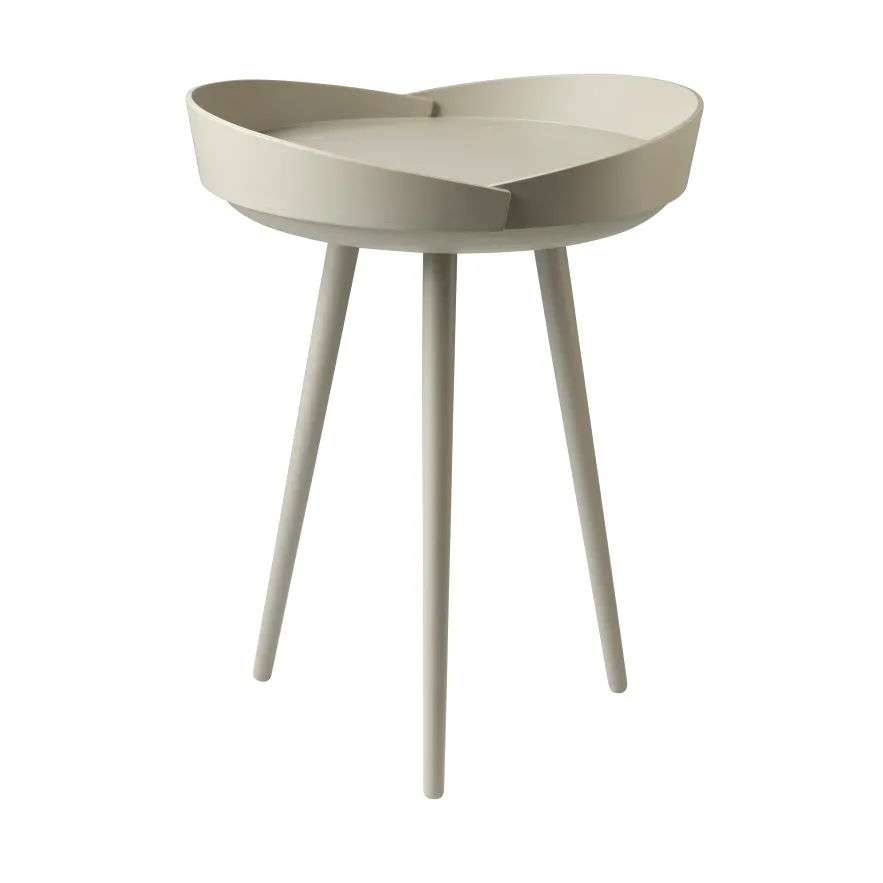 D106 Bakkedal serveringsbord Ø38 cm, Beech silk grey painted FDB Møbler