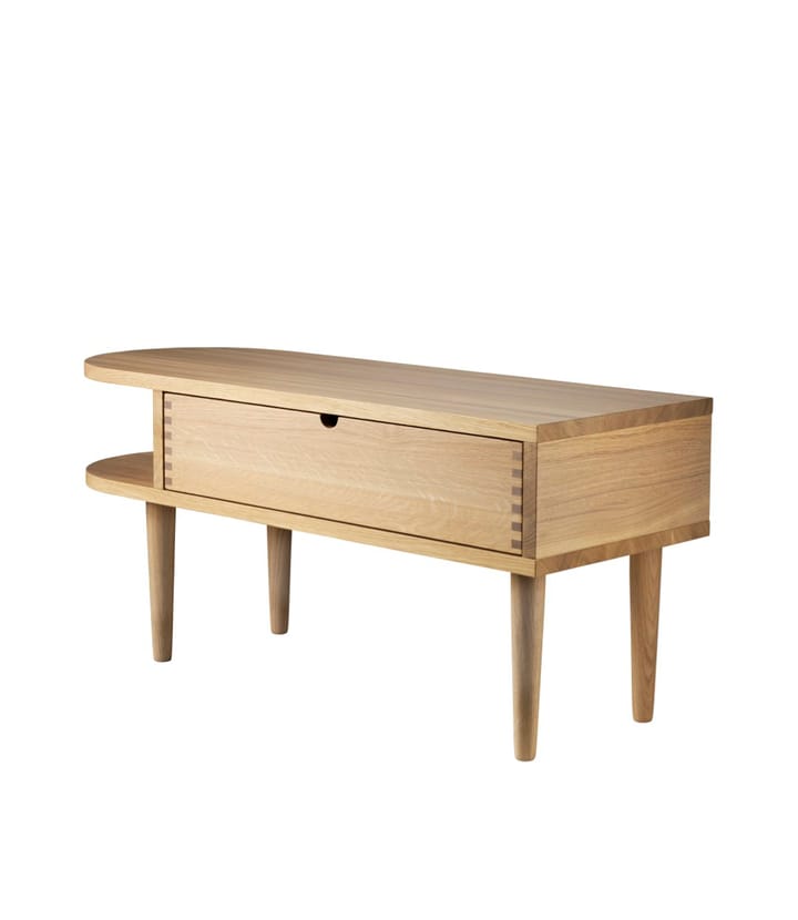 F24 Radius benk, Oak nature lacquered-35x90 cm FDB Møbler