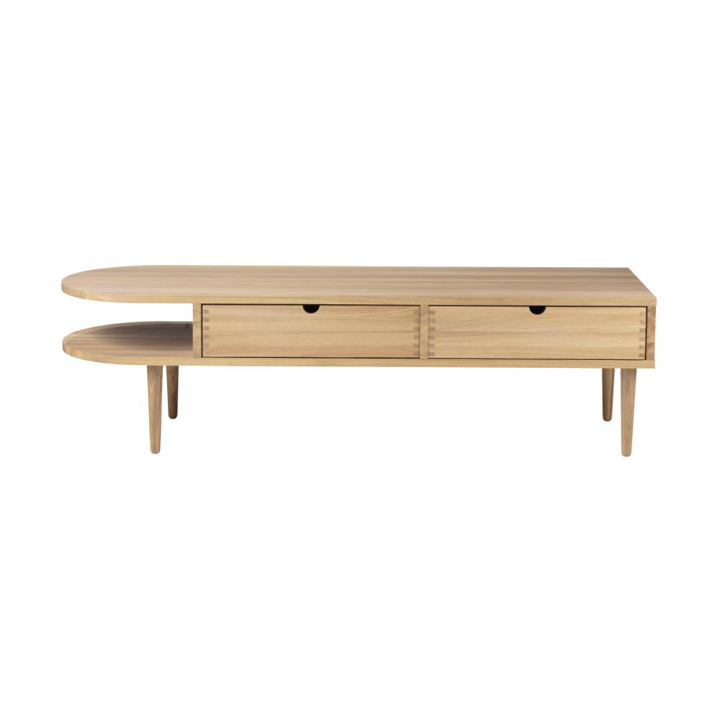 FDB Møbler F24 Radius benk Oak nature lacquered-45x145 cm