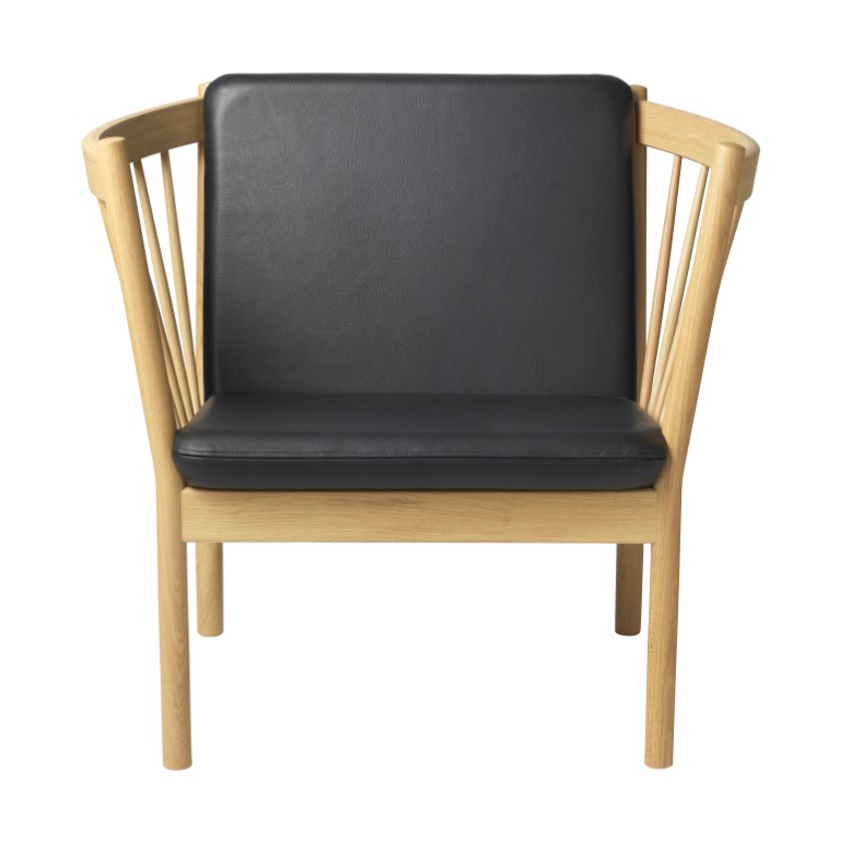 FDB Møbler J146 lenestol Oak nature lacquered-black leather