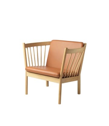 J146 lenestol - Oak nature lacquered-cognac leather  - FDB Møbler