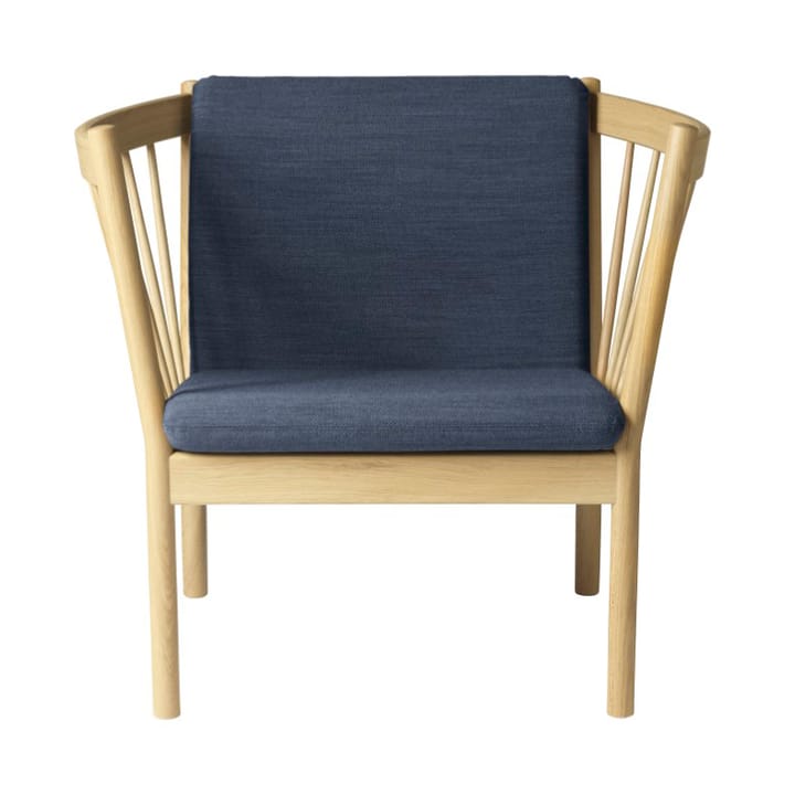 J146 lenestol - Oak nature lacquered-dark blue - FDB Møbler