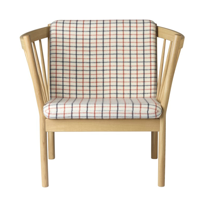 FDB Møbler J146 lenestol Oak nature lacquered-red diced
