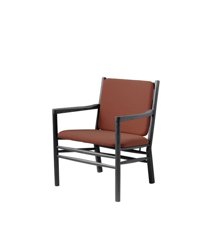 J147 lenestol, Oak black painted-burnt orange FDB Møbler
