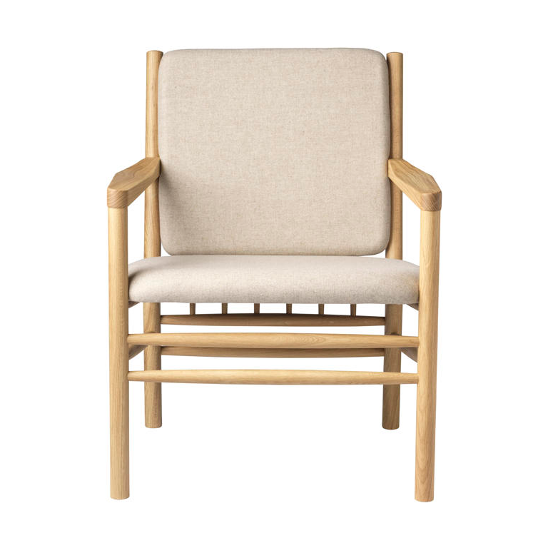 FDB Mbler J147 lenestol Oak nature lacquered-beige | Skandinavisk Design | Lenestoler & Fotskamler | Beige