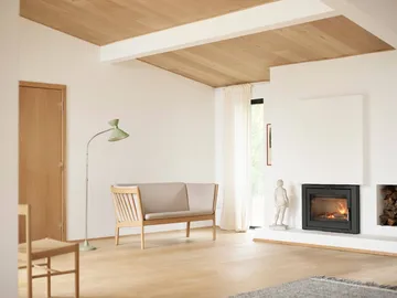 J149 sofa - Lær cognac-lakkert eik, 3-seter - FDB Møbler