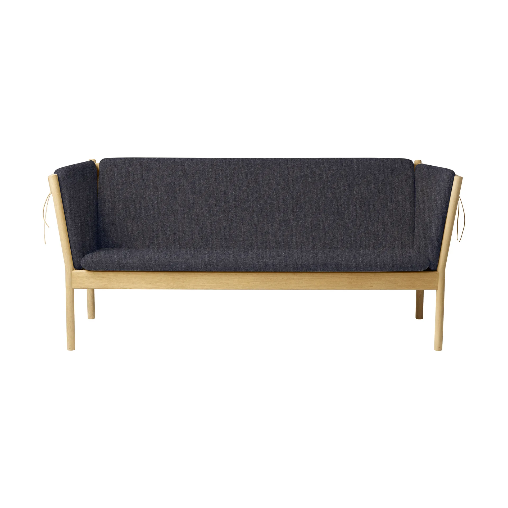 FDB Mbler J149 sofa Stoff mrkgrå-lakkert eik, 3-seter