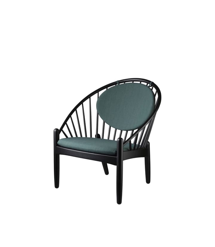 J166 Jørna stol, Oak black pained-dark green FDB Møbler
