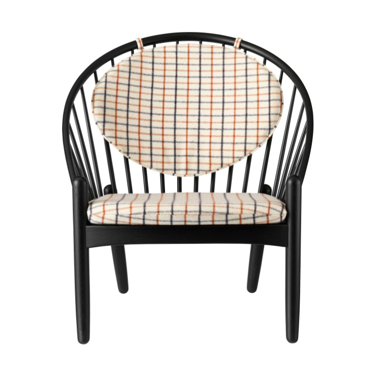 FDB Mbler J166 Jrna stol Oak black painted-red diced
