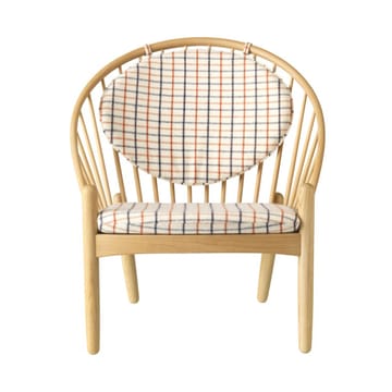 J166 Jørna stol - Oak nature laquered-red diced - FDB Møbler