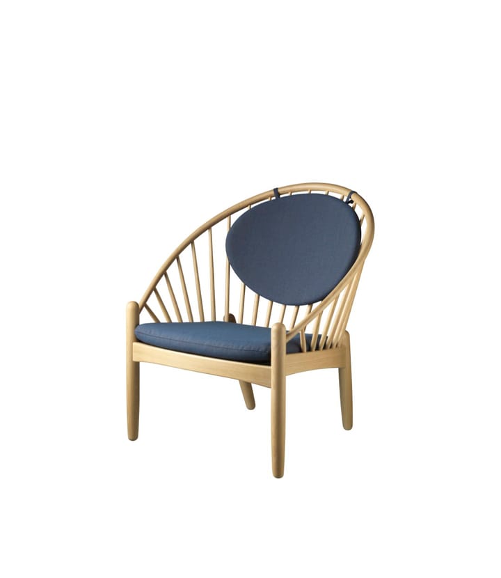 J166 Jørna stol, Oak natutre lacquered-dark blue FDB Møbler