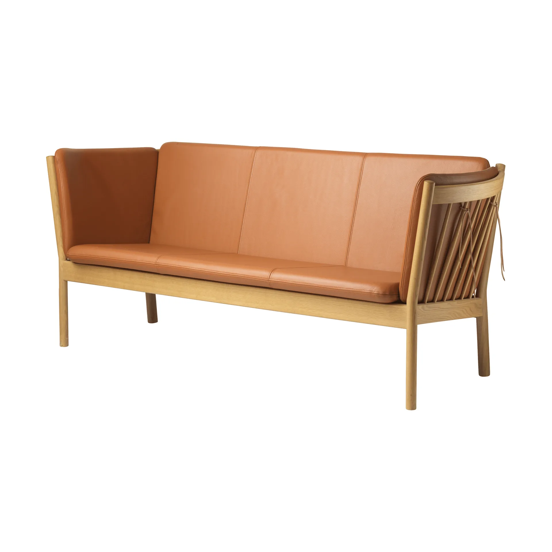 L45 MK154 sofa, Lakkert eik– lær cognac FDB Møbler