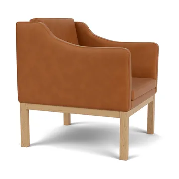 L46 MK155 easy chair karmstol  - Lakkert eik– lær cognac  - FDB Møbler