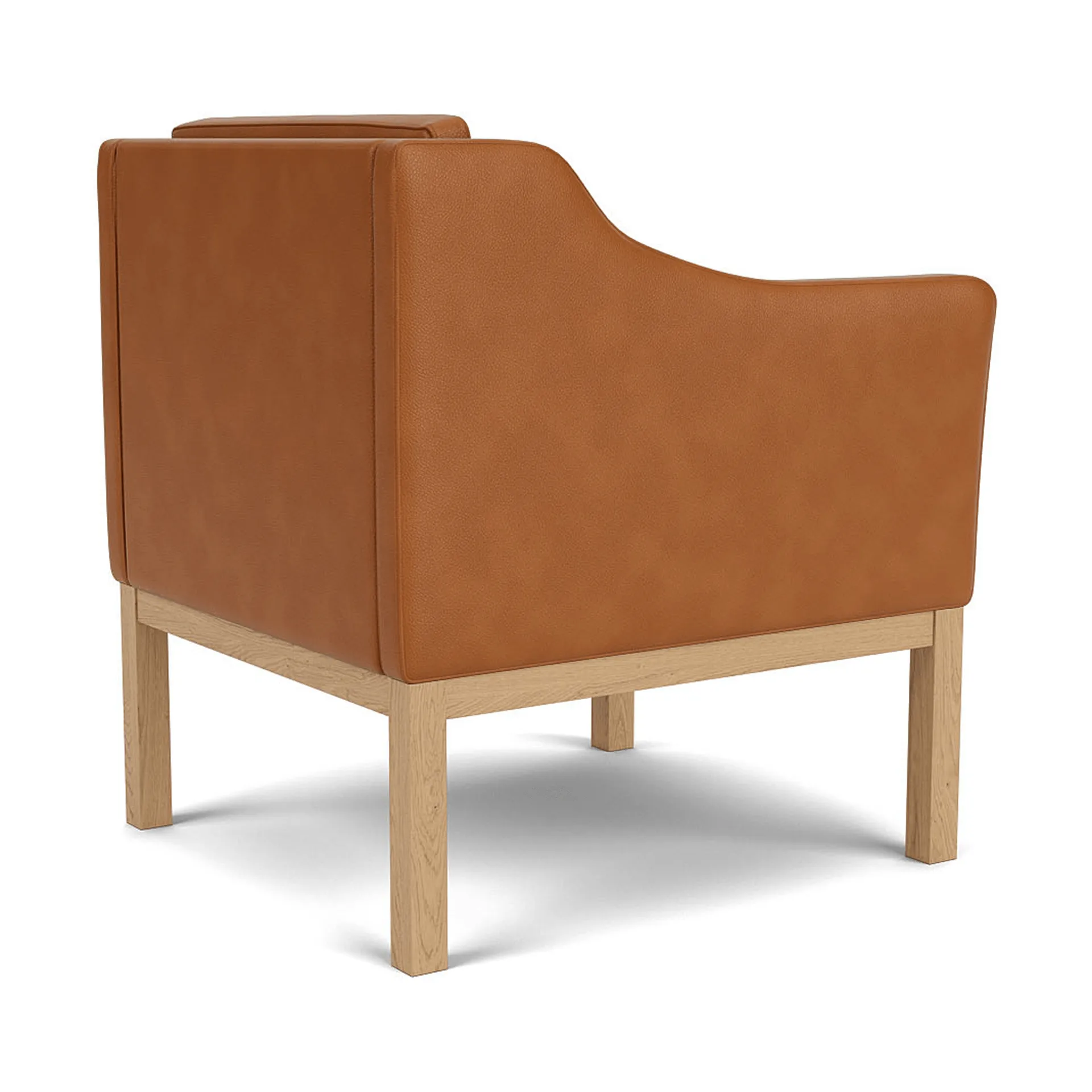 L46 MK155 easy chair karmstol , Lakkert eik– lær cognac  FDB Møbler