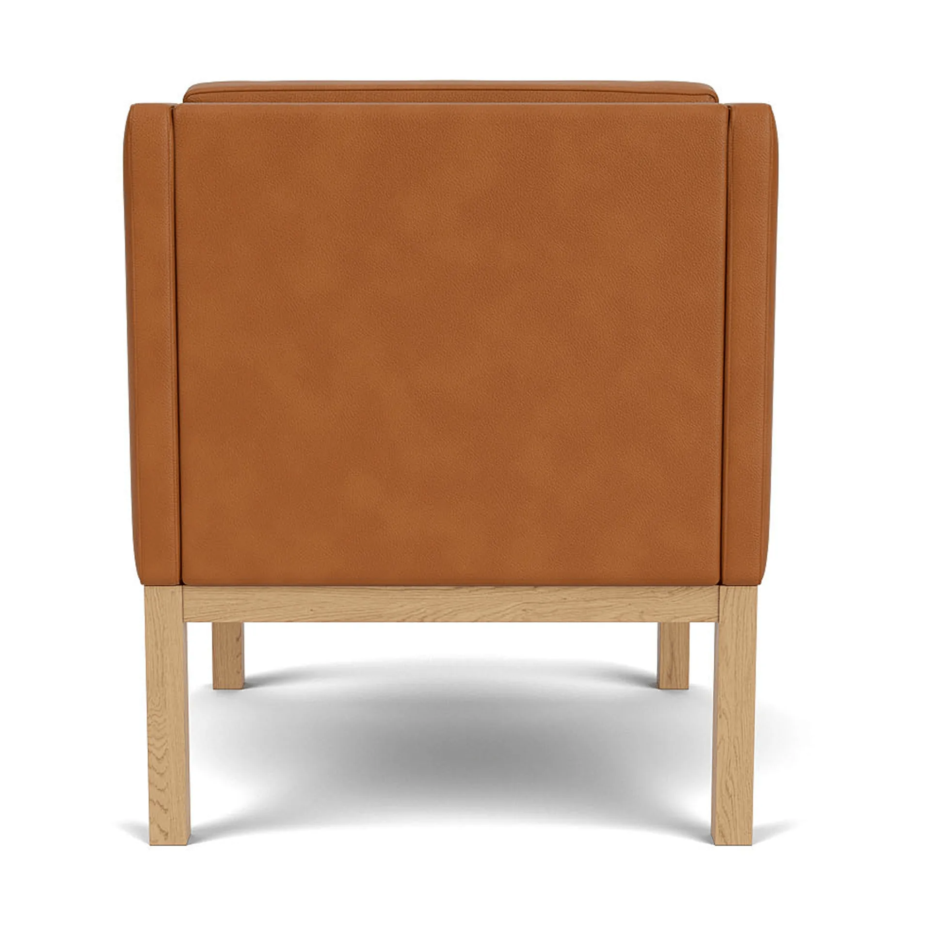 L46 MK155 easy chair karmstol , Lakkert eik– lær cognac  FDB Møbler