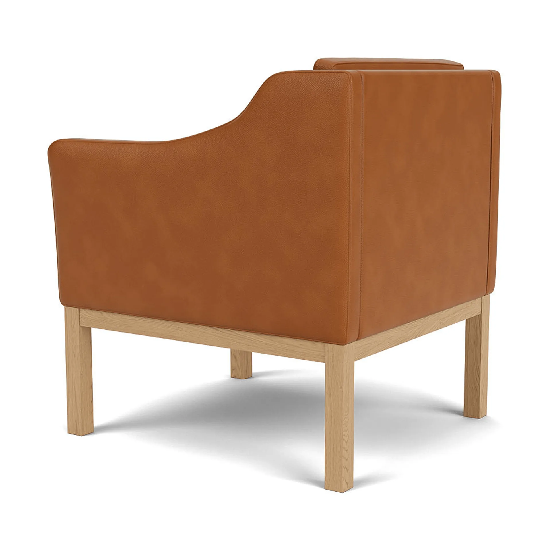 L46 MK155 easy chair karmstol , Lakkert eik– lær cognac  FDB Møbler