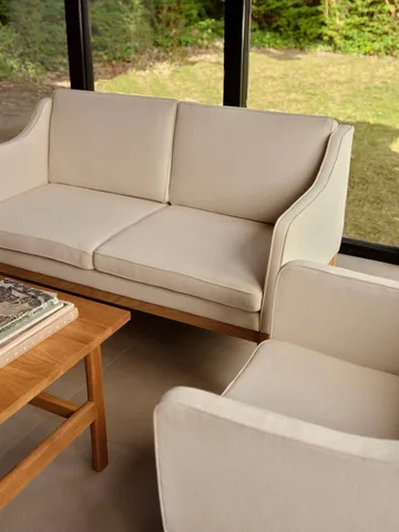 L46 MK155 easy chair karmstol  - Lakkert eik– lær cognac  - FDB Møbler