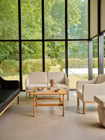 L46 MK155 easy chair karmstol  - Lakkert eik– lær cognac  - FDB Møbler