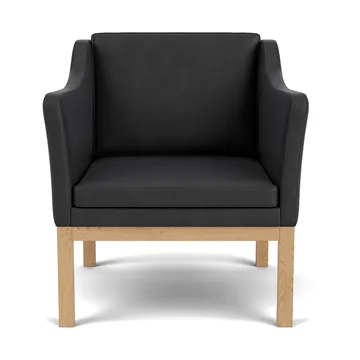L46 MK155 easy chair karmstol  - Lakkert eik– lær svart - FDB Møbler