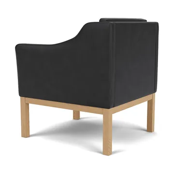 L46 MK155 easy chair karmstol  - Lakkert eik– lær svart - FDB Møbler