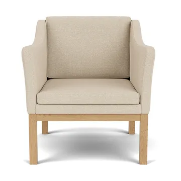 L46 MK155 easy chair karmstol  - Lakkert eik-stoff beige - FDB Møbler