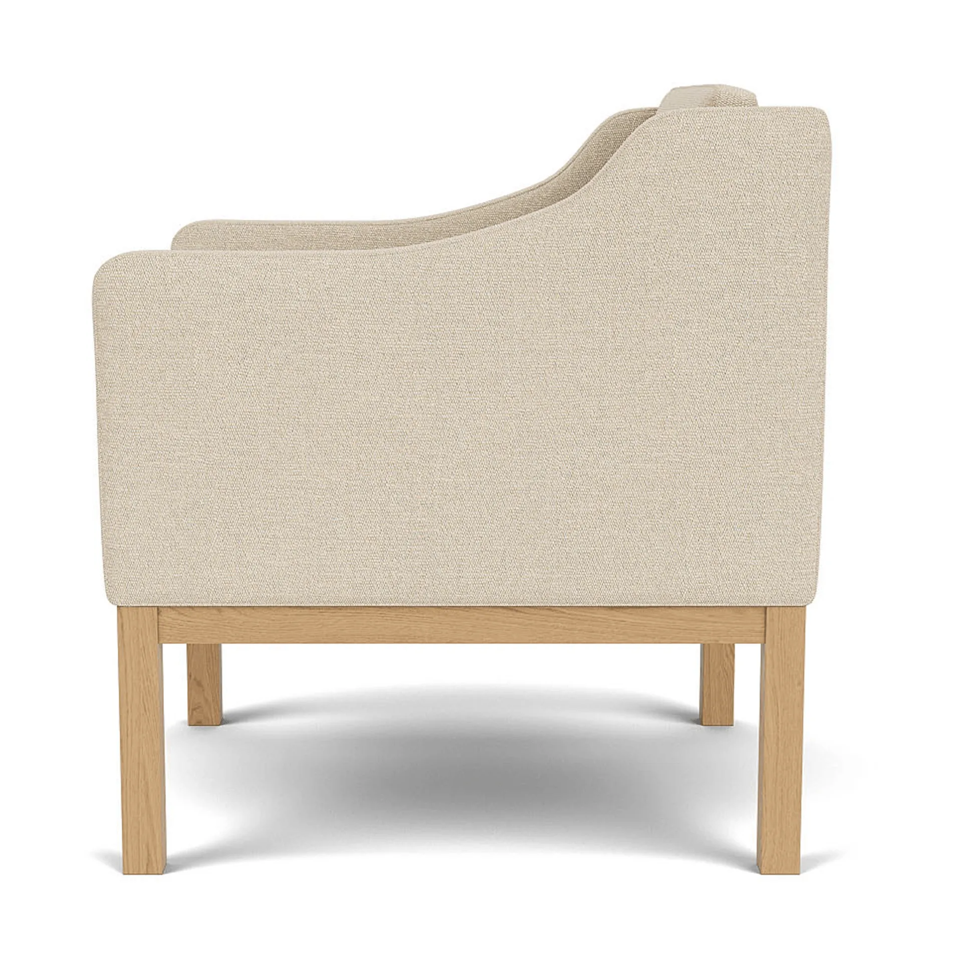 L46 MK155 easy chair karmstol , Lakkert eik-stoff beige FDB Møbler