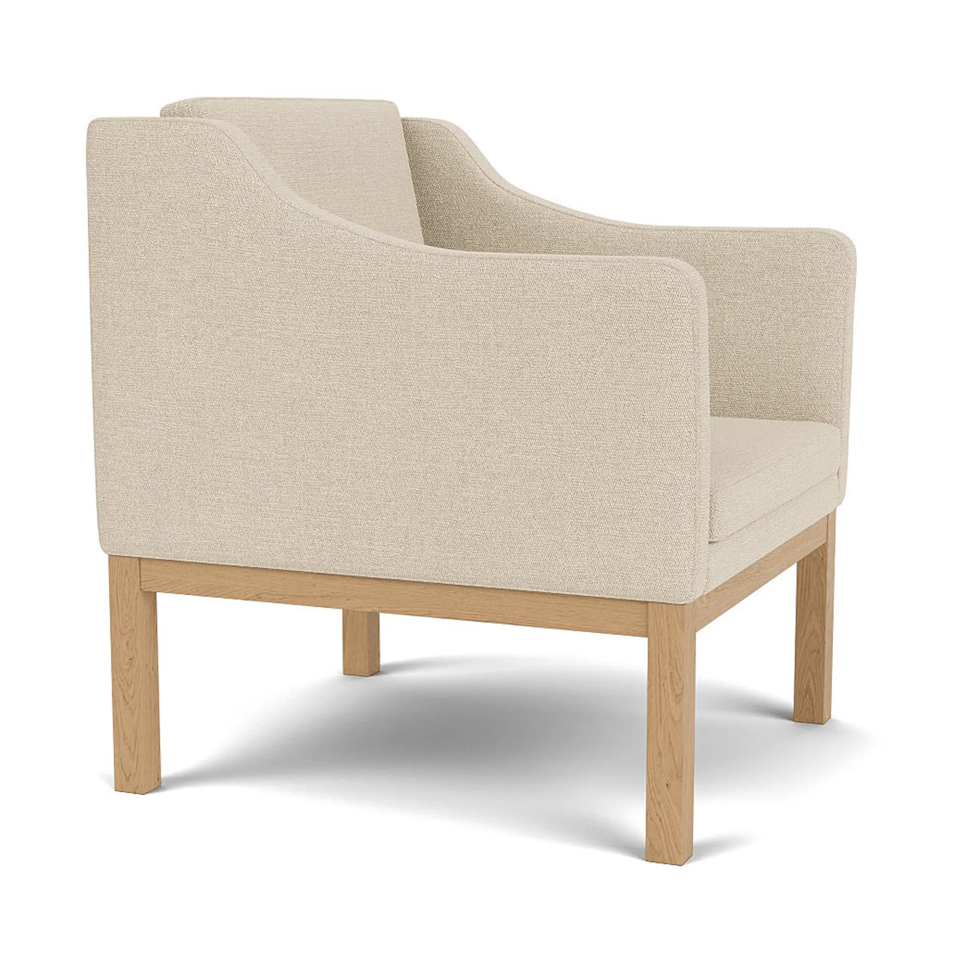 L46 MK155 easy chair karmstol , Lakkert eik-stoff beige FDB Møbler