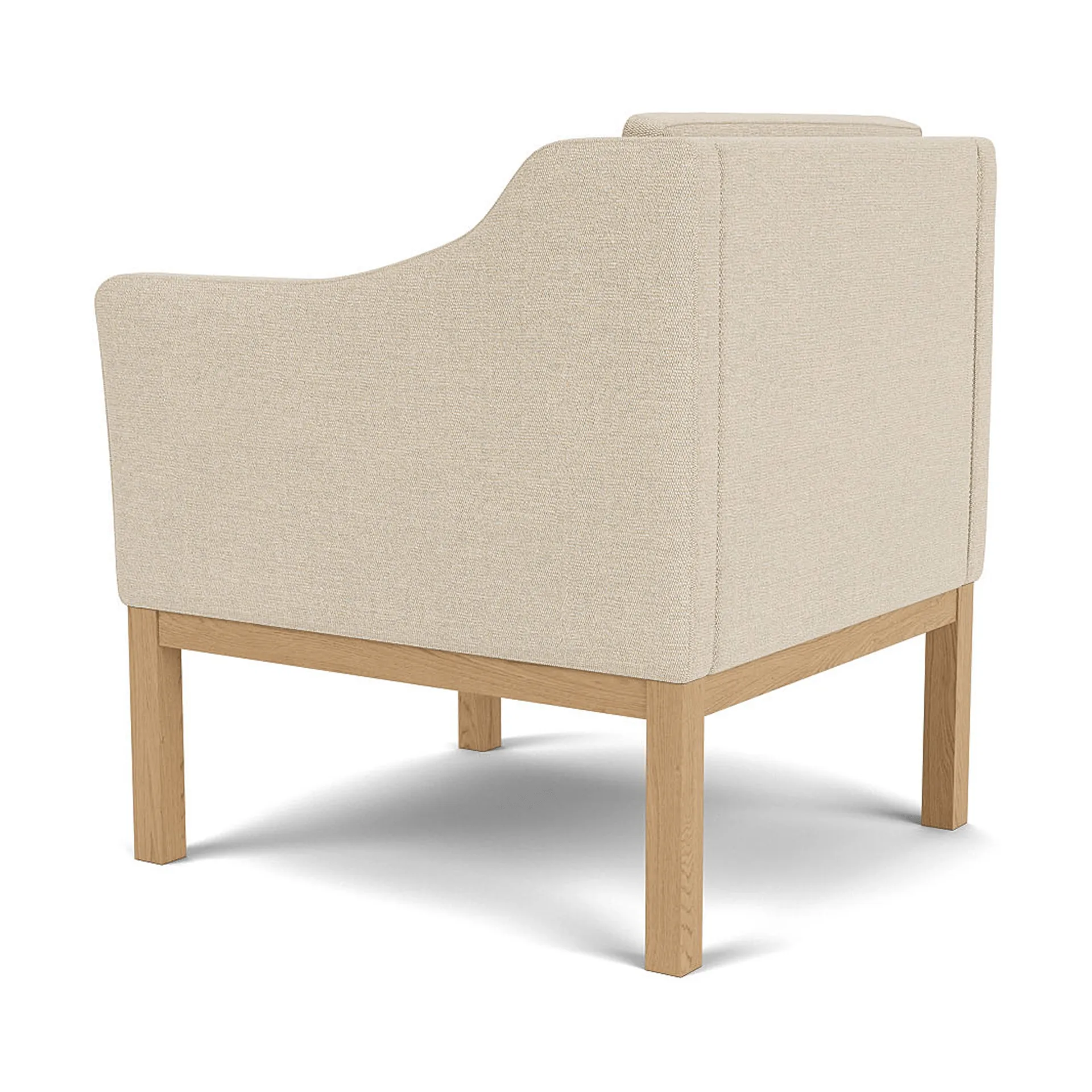 L46 MK155 easy chair karmstol , Lakkert eik-stoff beige FDB Møbler