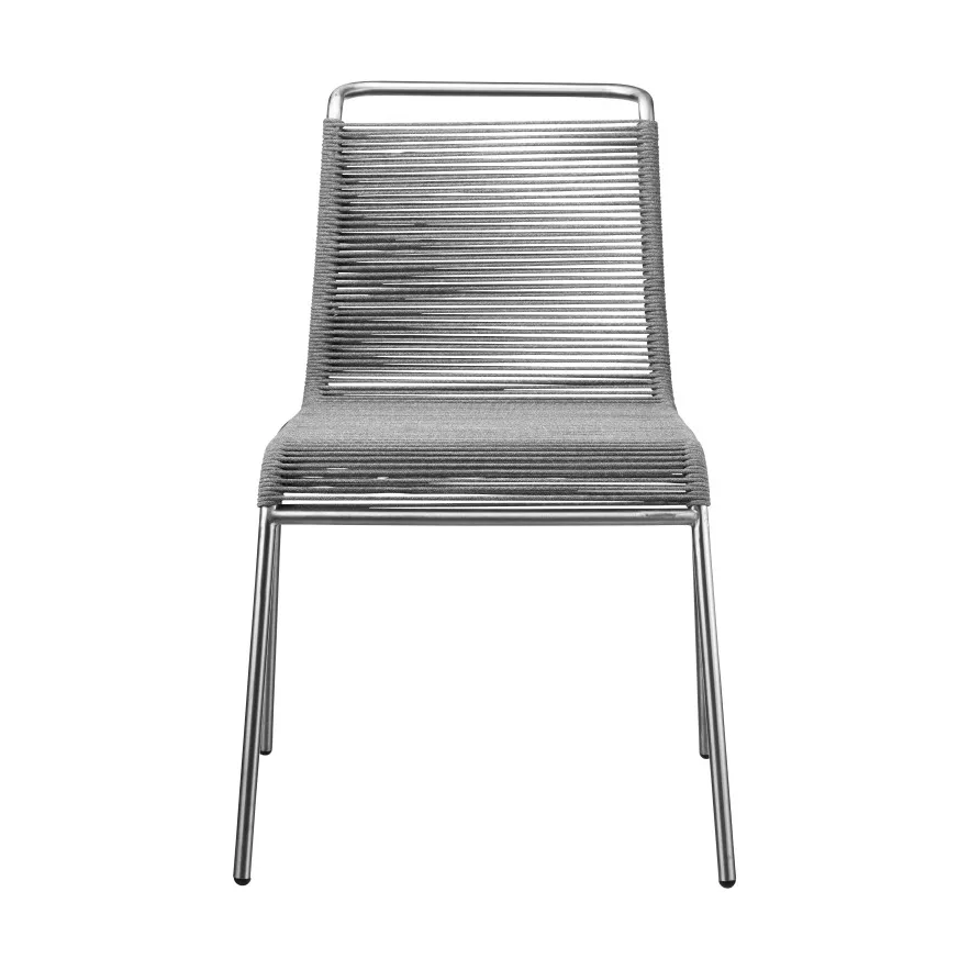 M20 Teglgård Cord Chair stol, Light grey mixed-stainless steel FDB Møbler